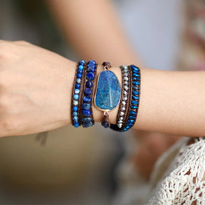 Lapis Lazuli Indigo Wrap Bracelet