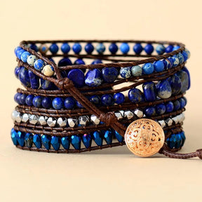 Lapis Lazuli Indigo Wrap Bracelet