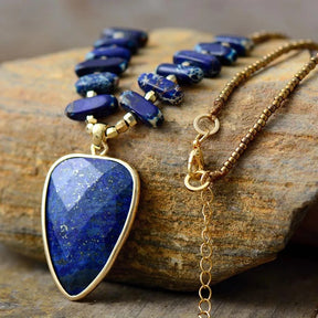 Lapis Lazuli Pendant Bohemian Necklace